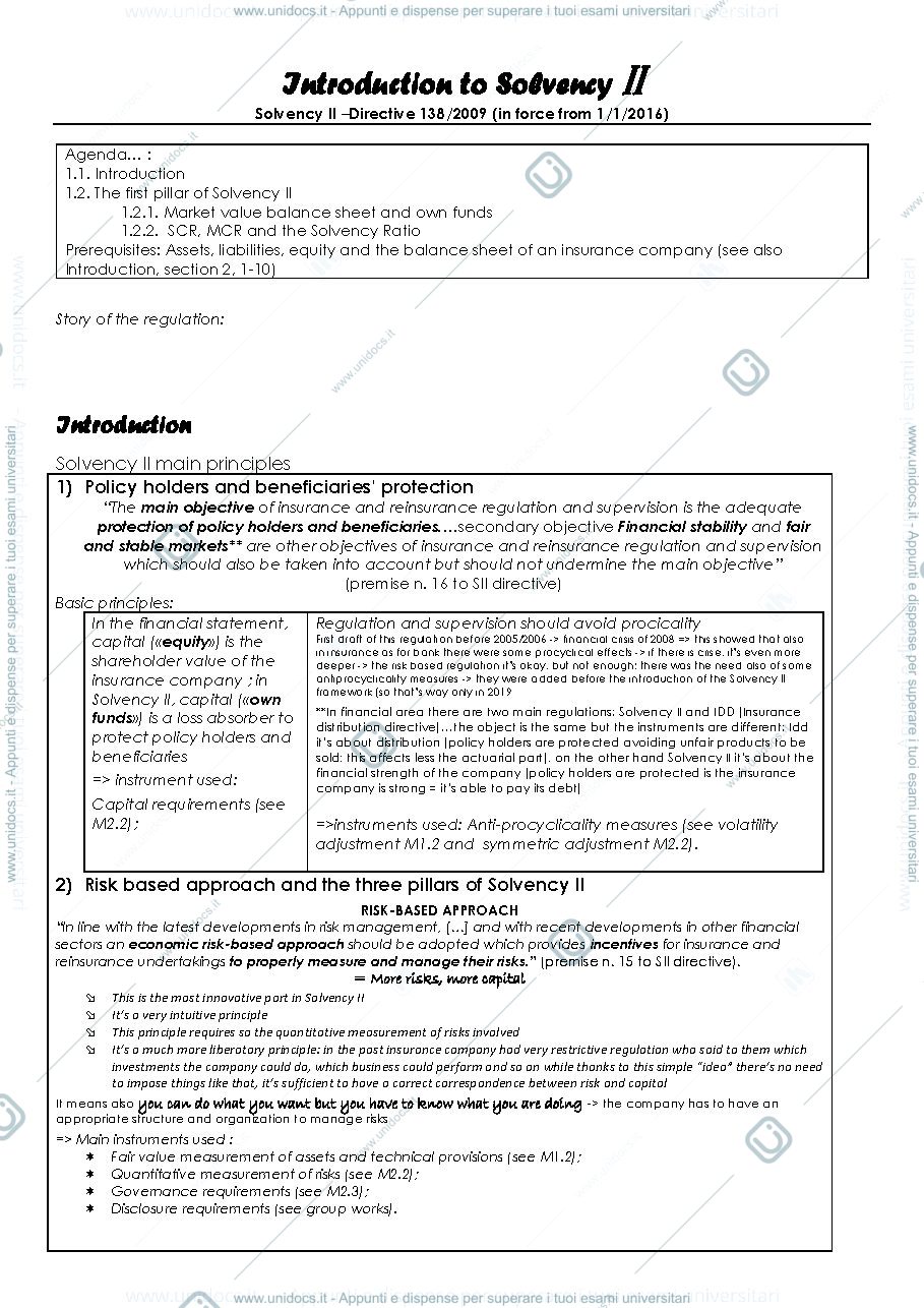 Anteprima pagina 3 — Dispensa completa di Accounting and Management in Insurance modulo 1 