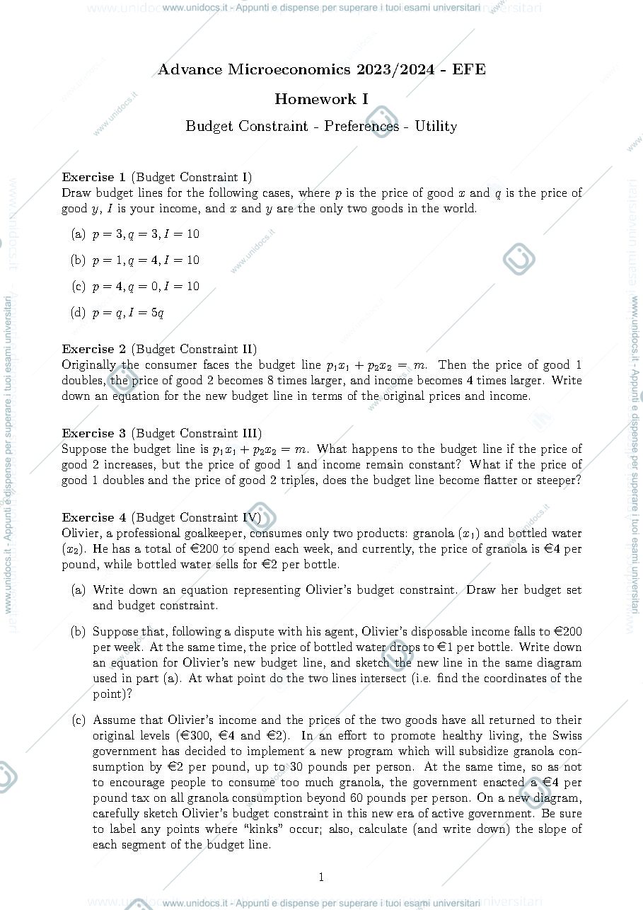 Anteprima pagina 1 — homework set 1 