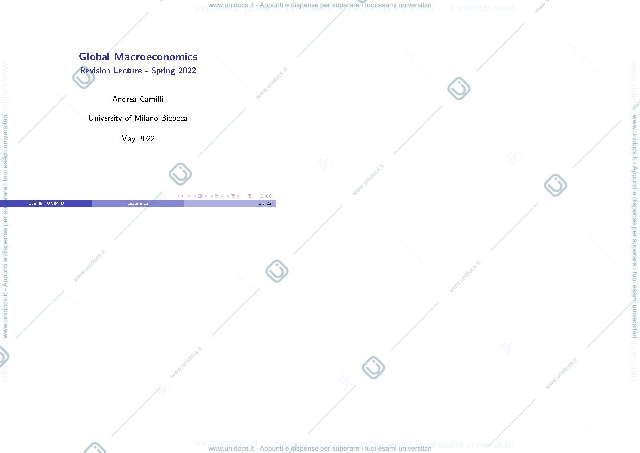 Anteprima pagina 1 — Esercitazione esame Growth Theory and Empirics