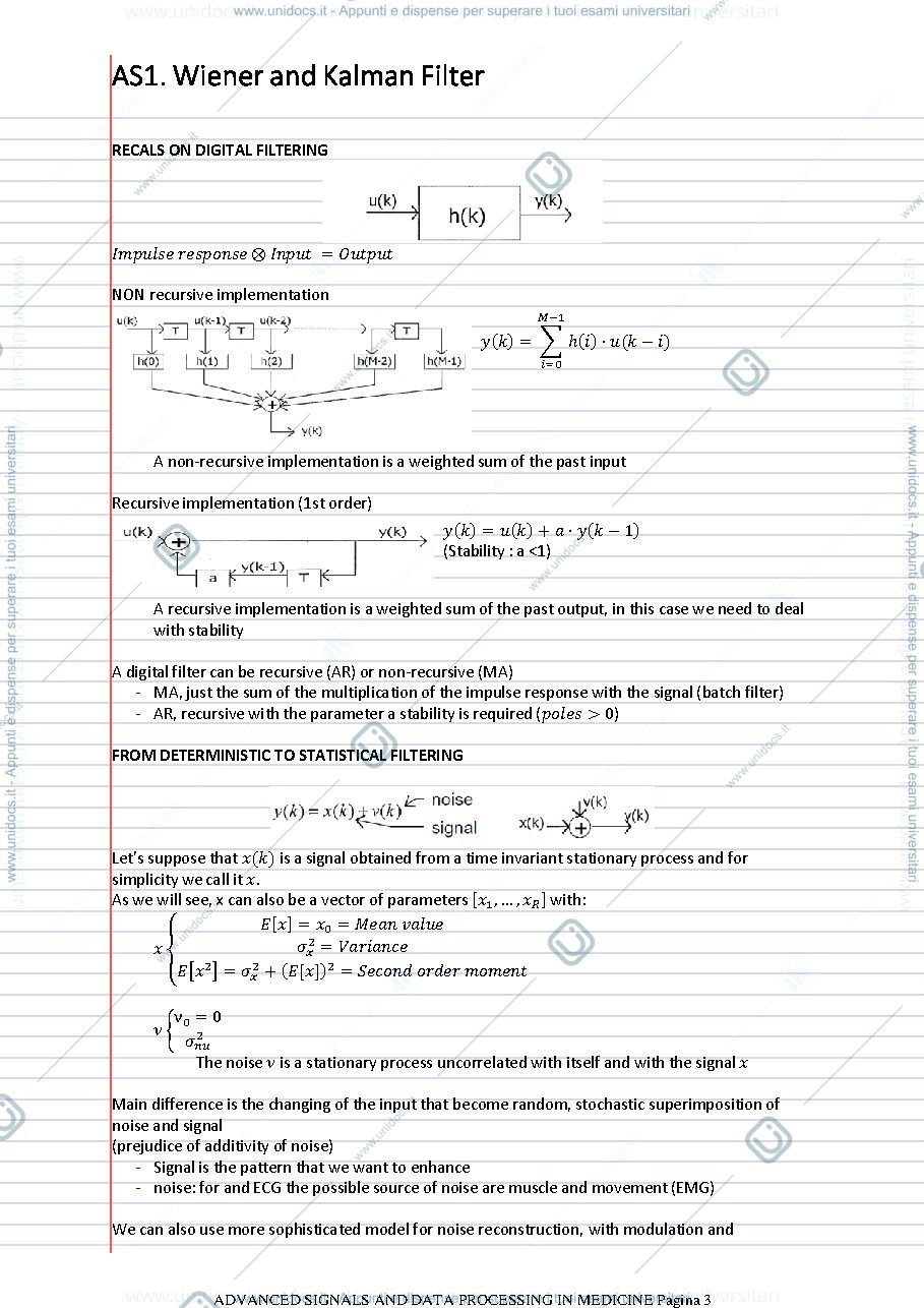 Anteprima pagina 3 — Appunti Completi Advance Signal and Data Processing in medicine