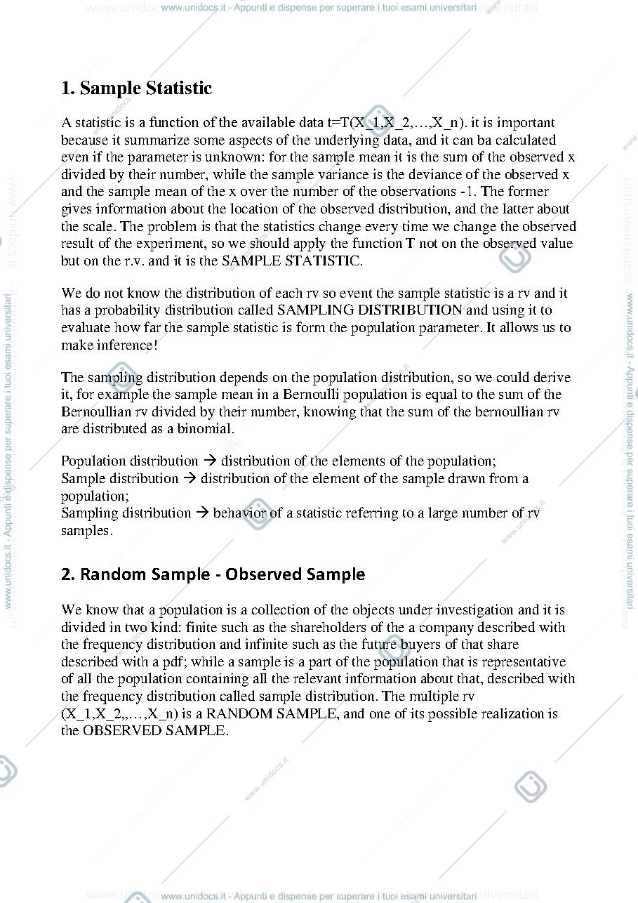 Anteprima pagina 1 — domande e risposte esame orale advanced statistics