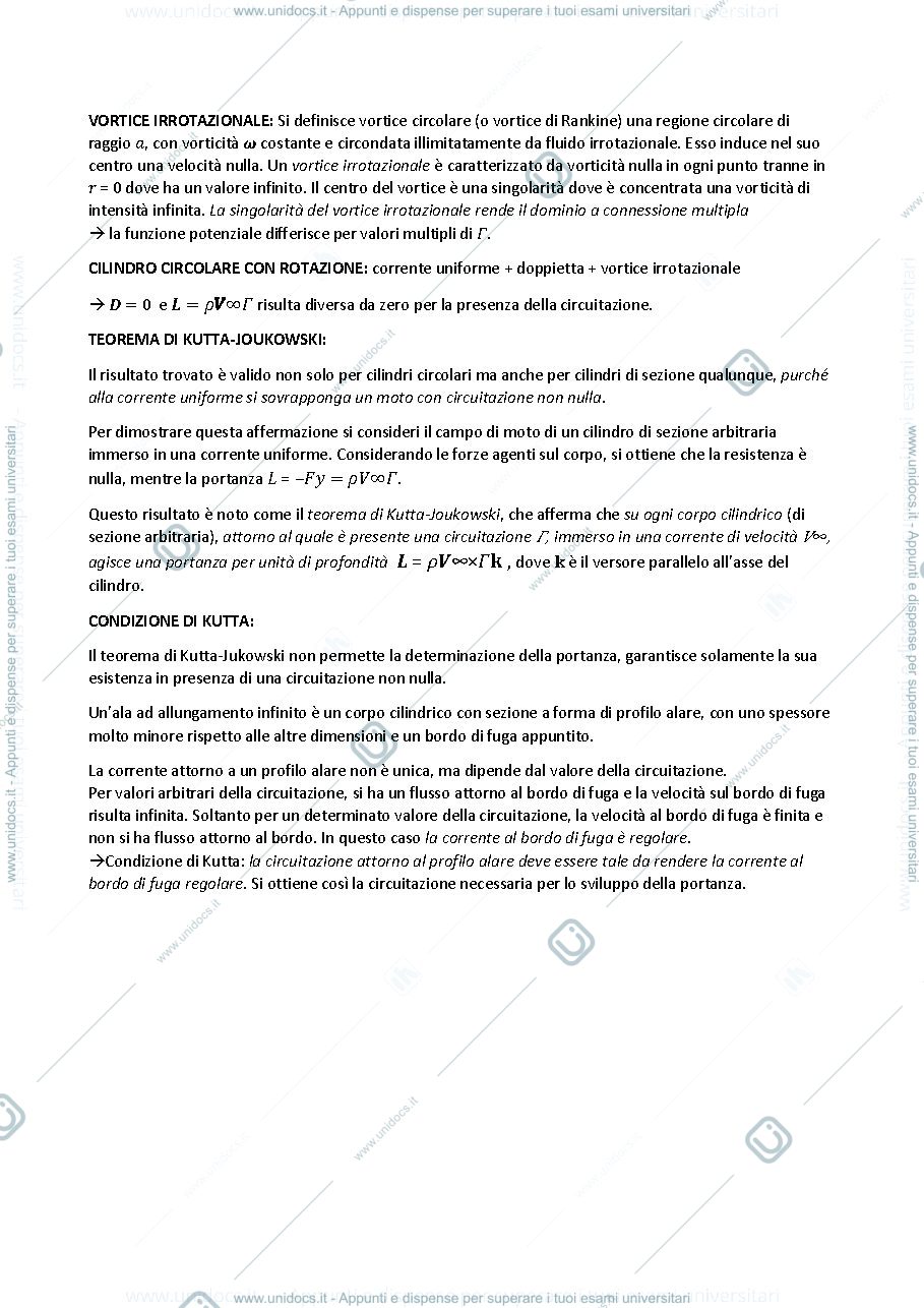 Anteprima pagina 2 — Breve riassunto di Aerodinamica