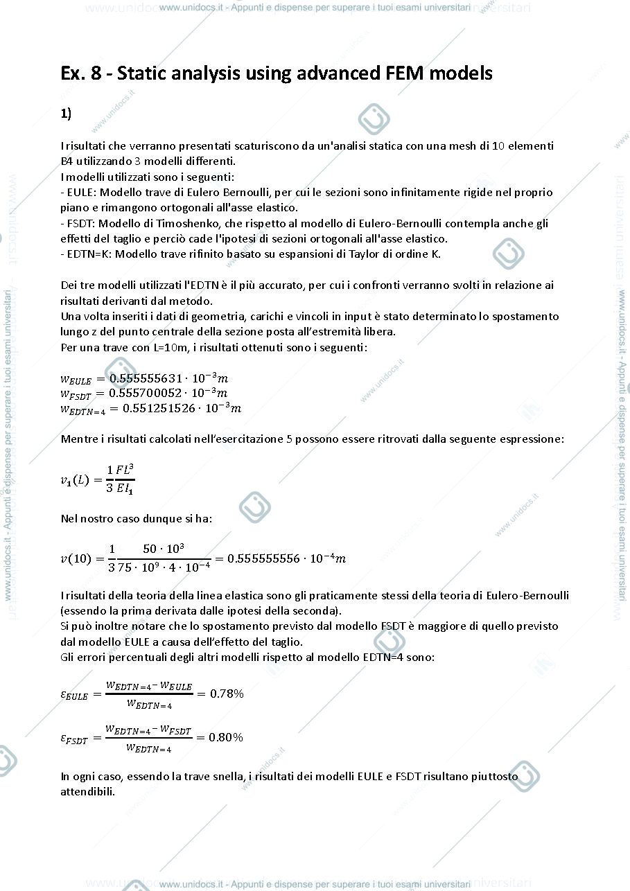 Anteprima pagina 1 — Esercitazione 8