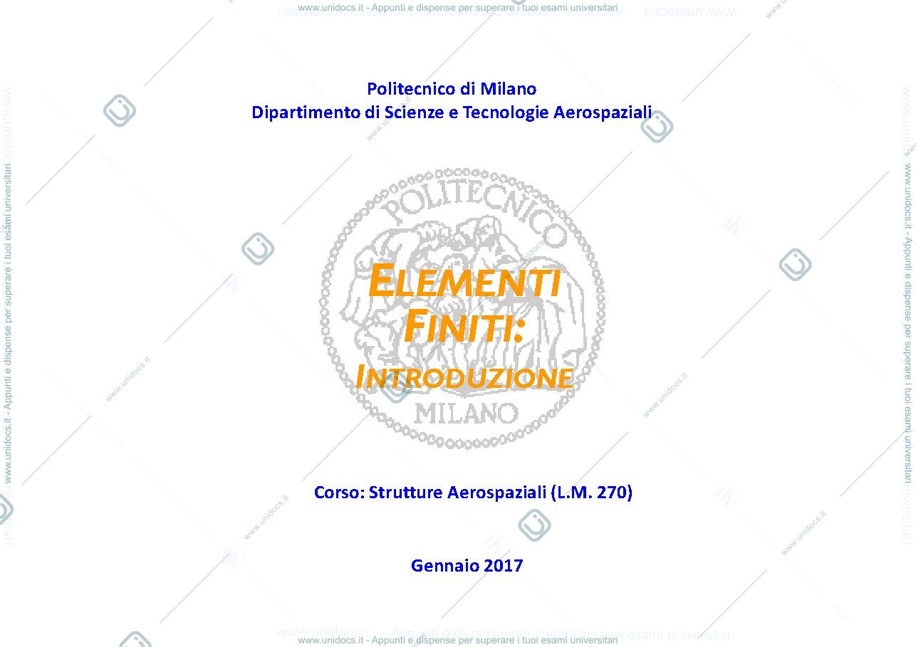 Anteprima pagina 1 — Elementi finiti 1