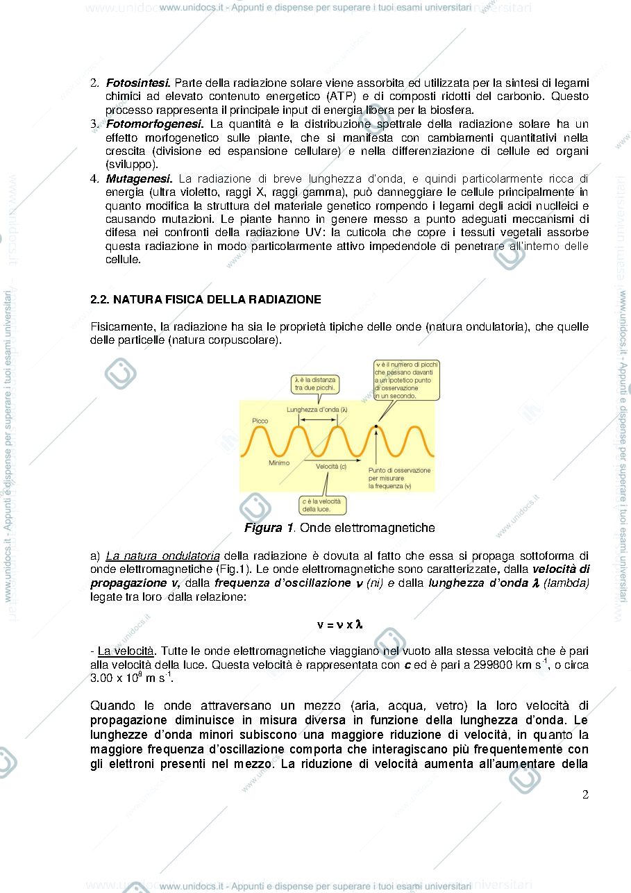 Anteprima pagina 2 — Radiazione e bilancio energetico