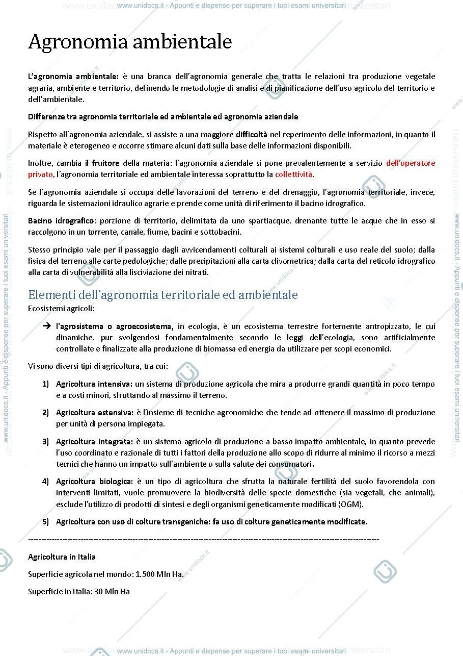 Anteprima pagina 1 — Agronomia ambientale