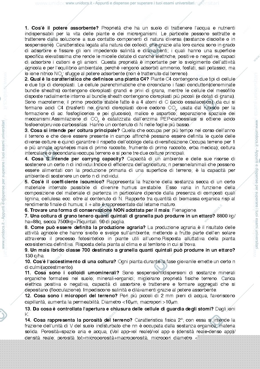 Anteprima pagina 1 — Domande agronomia
