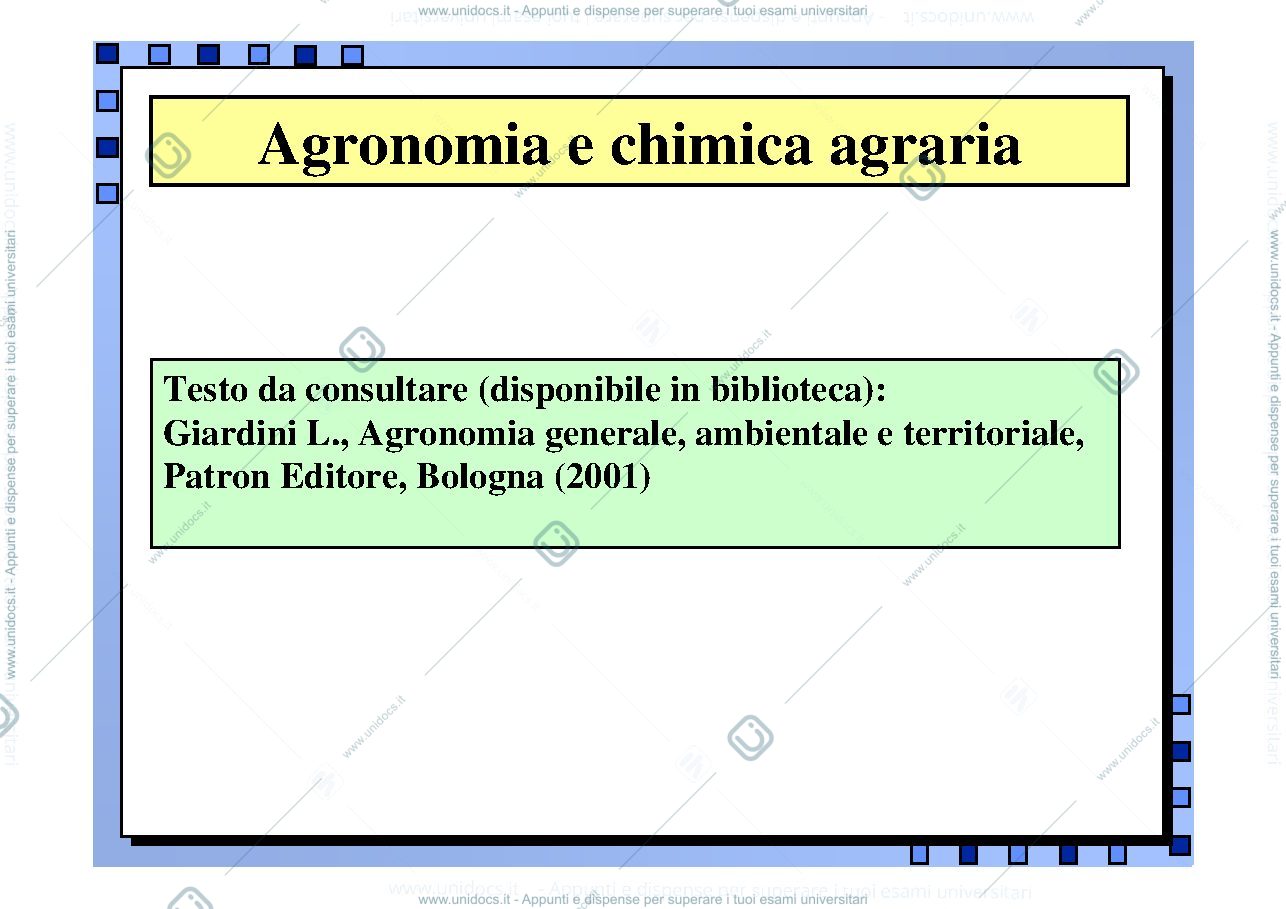 Anteprima pagina 1 — Agronomia Generale