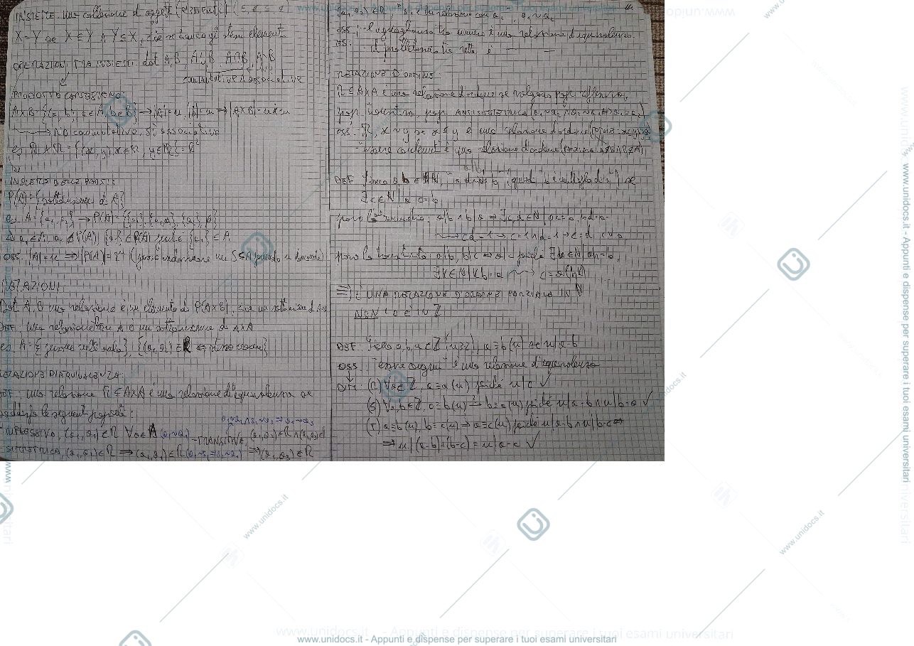 Anteprima pagina 1 — Appunti su relazioni e applicazioni