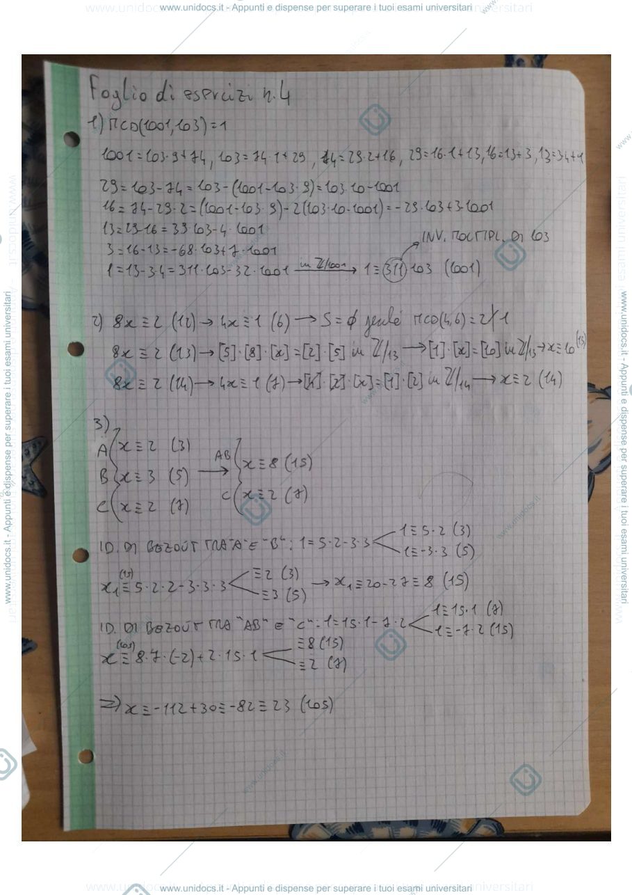 Anteprima pagina 1 — esercizi aritmetica