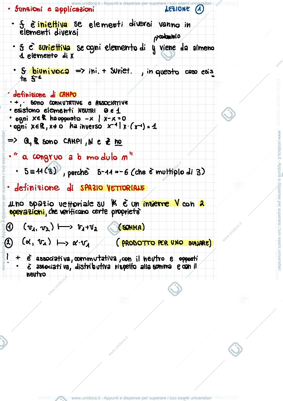 Anteprima pagina 1 — Teoremi Algebra e Geometria