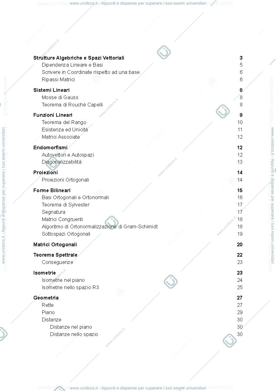 Anteprima pagina 1 — Appunti Algebra Lineare 