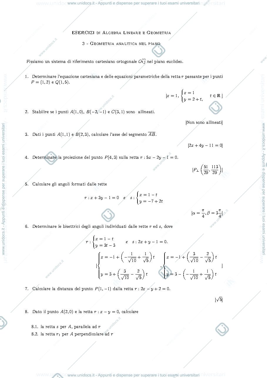 Anteprima pagina 1 — Algebra lineare 