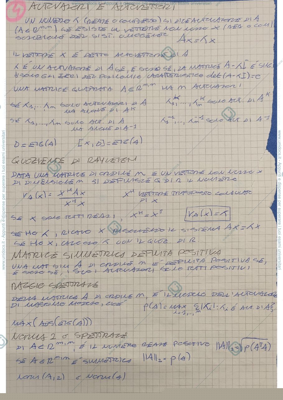 Anteprima pagina 1 — Riassunti Calcolo numerico