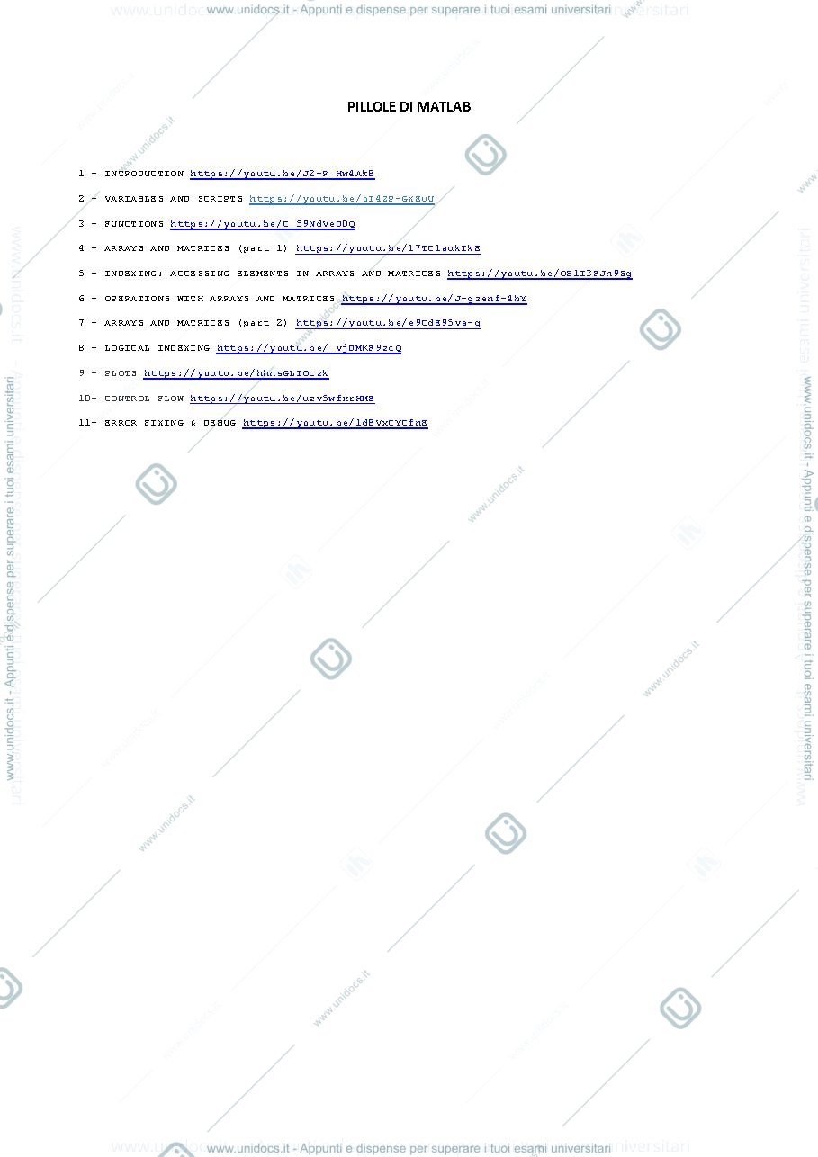 Anteprima pagina 1 — Pillole di Matlab