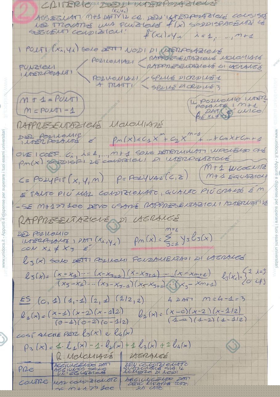 Anteprima pagina 1 — Riassunti calcolo numerico