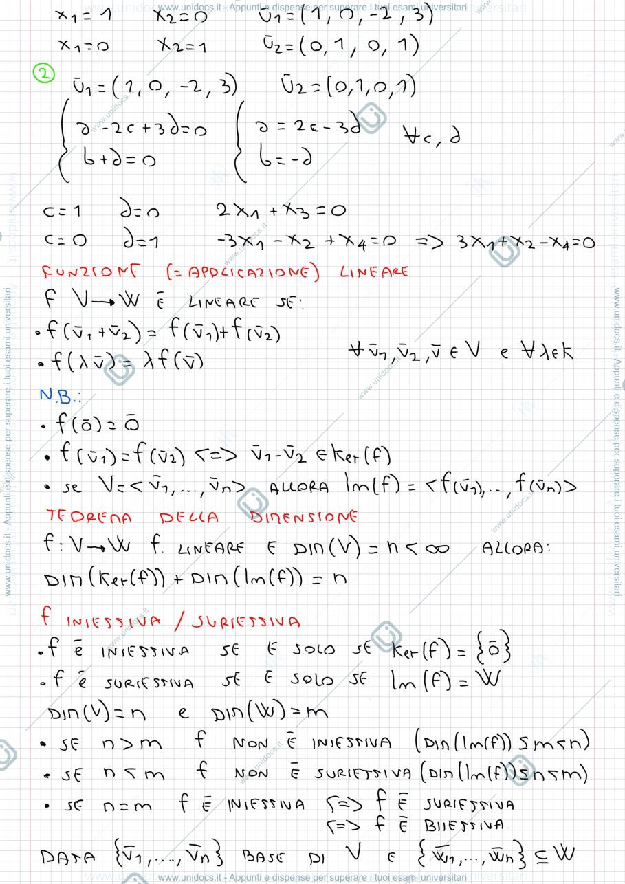 Anteprima pagina 2 — Riassunto teoria per esercizi di Algebra Lineare