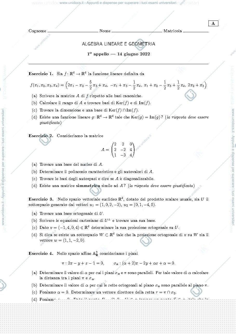 Anteprima pagina 1 — appello 2022