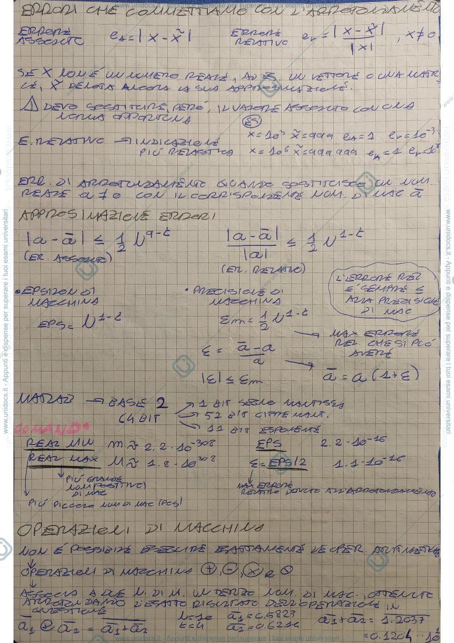 Anteprima pagina 3 — Riassunto calcolo numerico