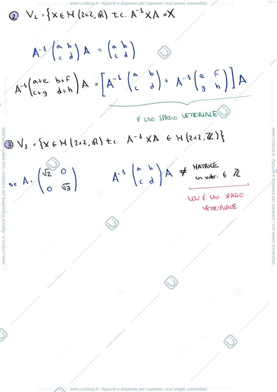 Anteprima pagina 2 — Compiti d’esame svolti di  Algebra lineare Acquistapace