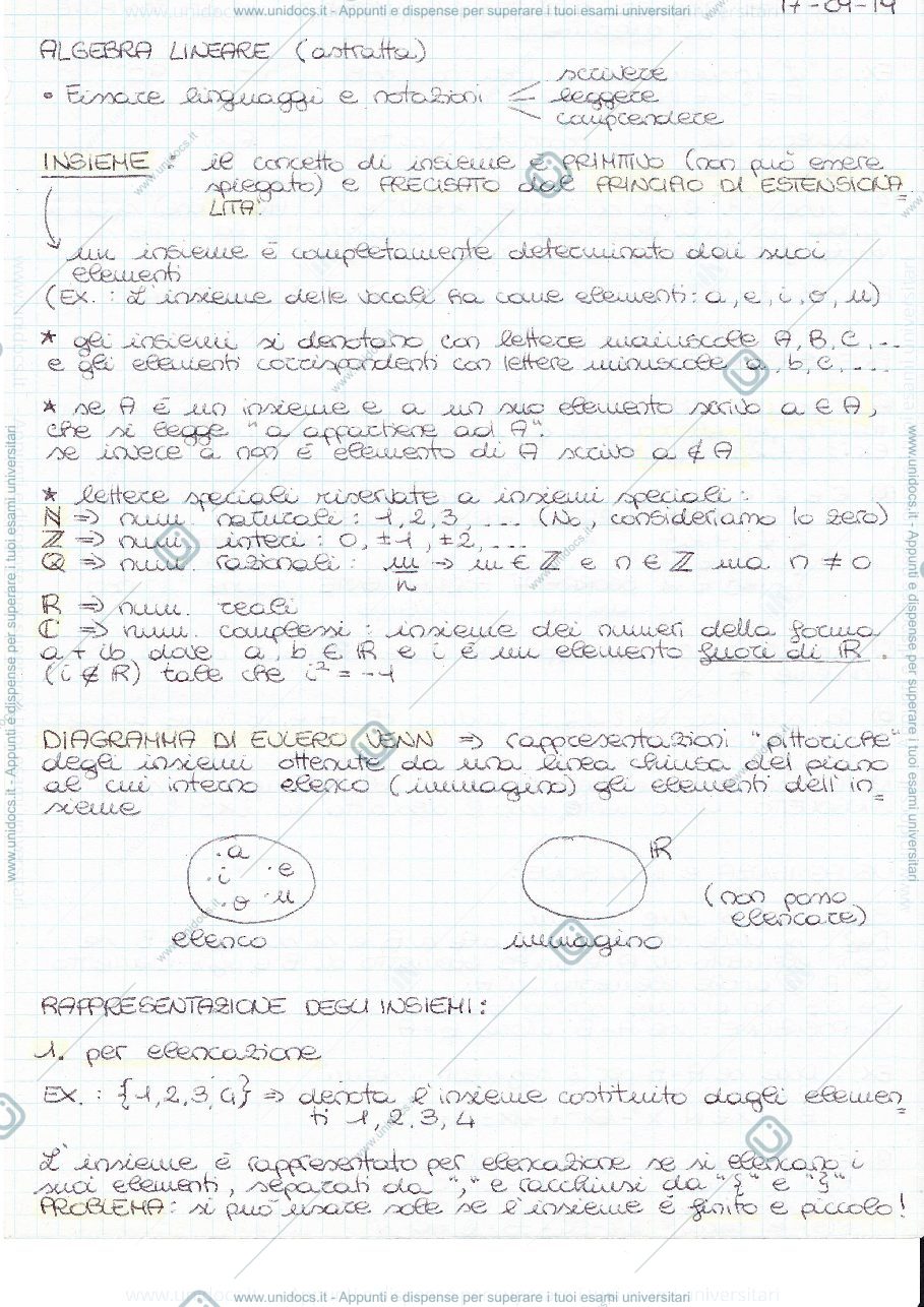 Anteprima pagina 1 — Teoria degli insiemi