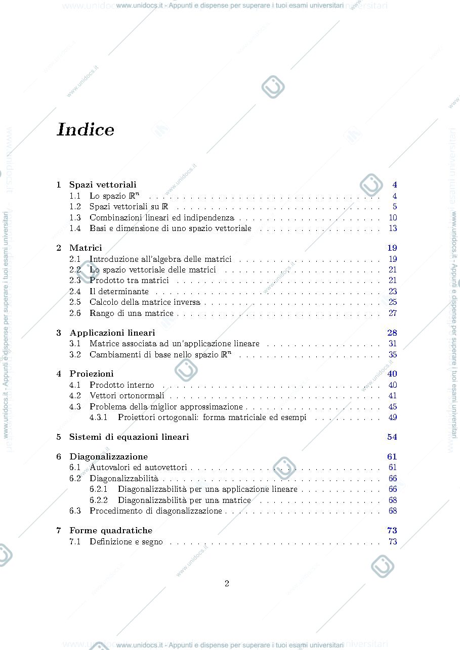 Anteprima pagina 2 — appunti algebra lineare