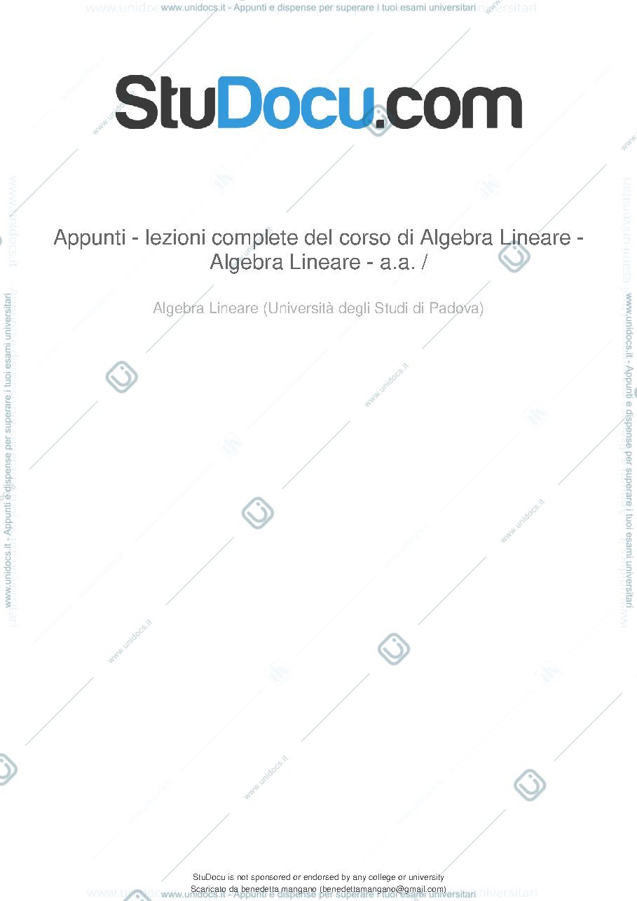 Anteprima pagina 1 — schemi di algebra lineare