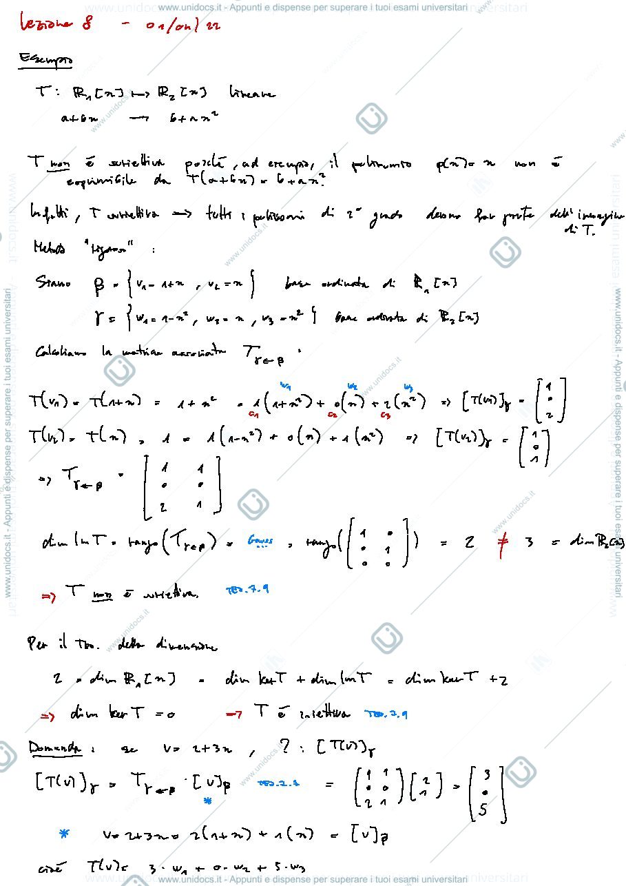Anteprima pagina 1 — Appunti di Algebra Lineare - Parte 2