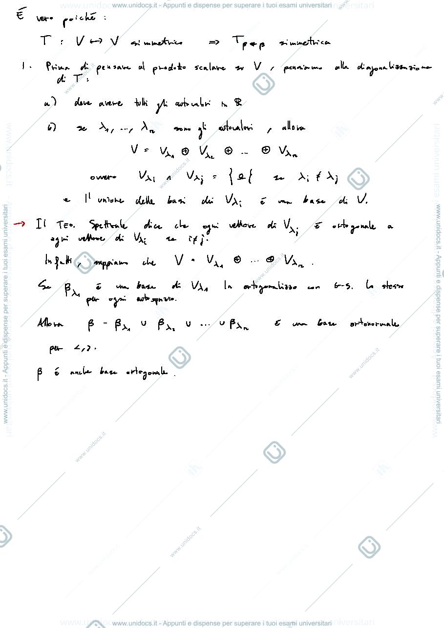 Anteprima pagina 1 — Appunti di Algebra Lineare - Parte 5