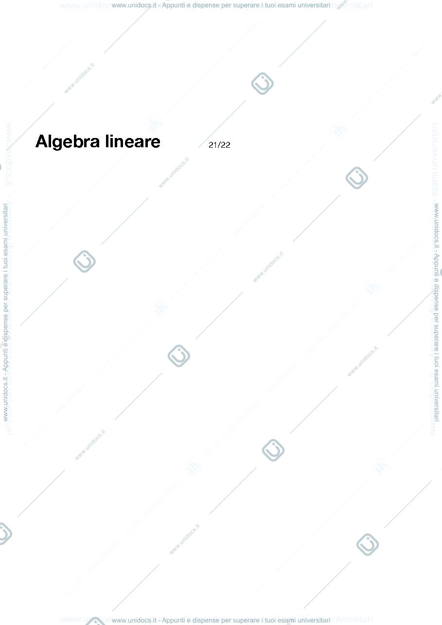 Anteprima pagina 1 — Appunti di Algebra Lineare - Parte 1
