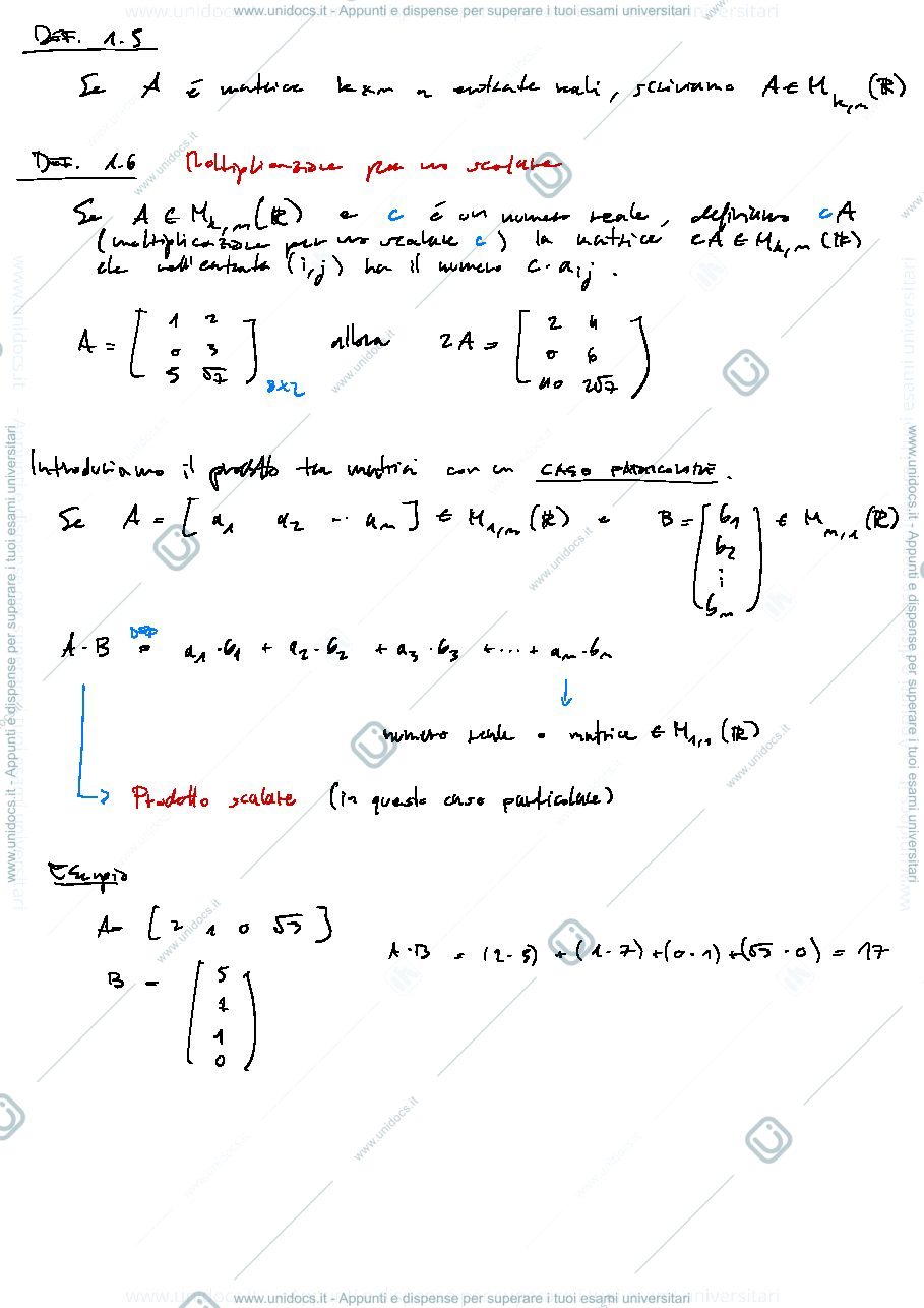 Anteprima pagina 4 — Appunti di Algebra Lineare - Parte 1