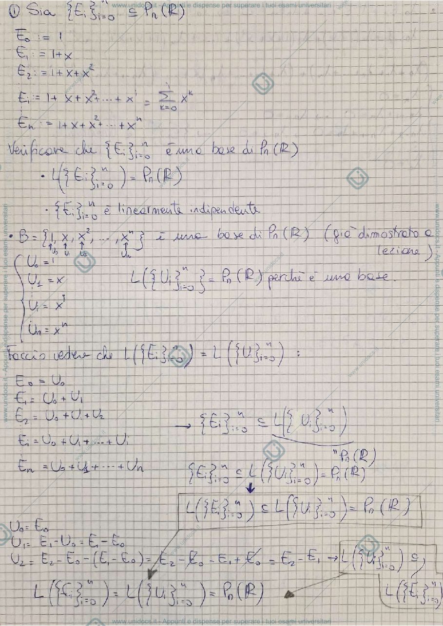 Anteprima pagina 1 — ESERCITAZIONE ALGEBRA LINEARE 2023/2024