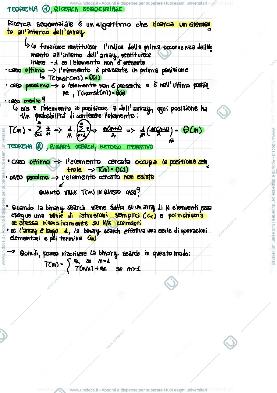 Anteprima pagina 1 — Teoremi Algoritmi e Strutture Dati