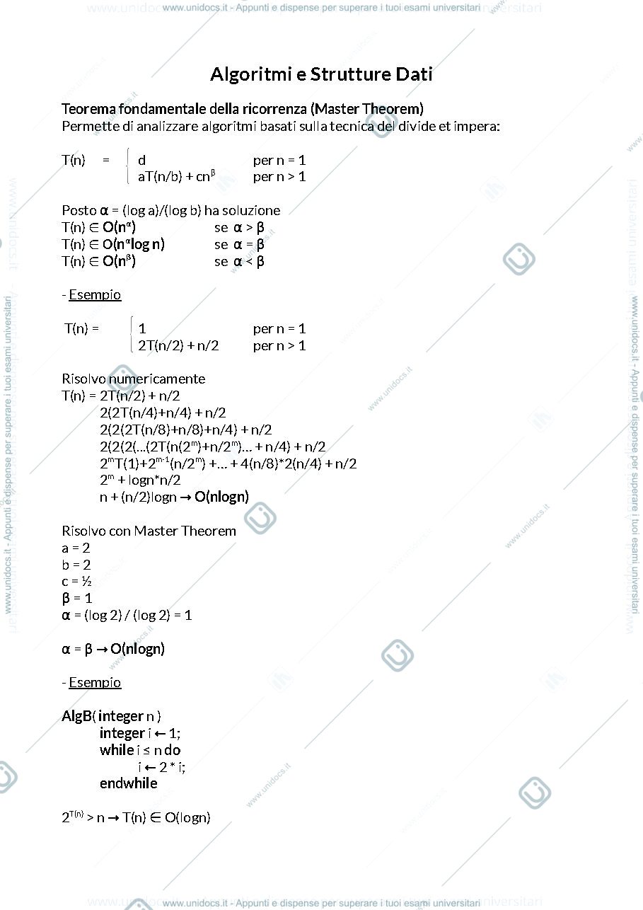 Anteprima pagina 1 — Algoritmi e strutture dati