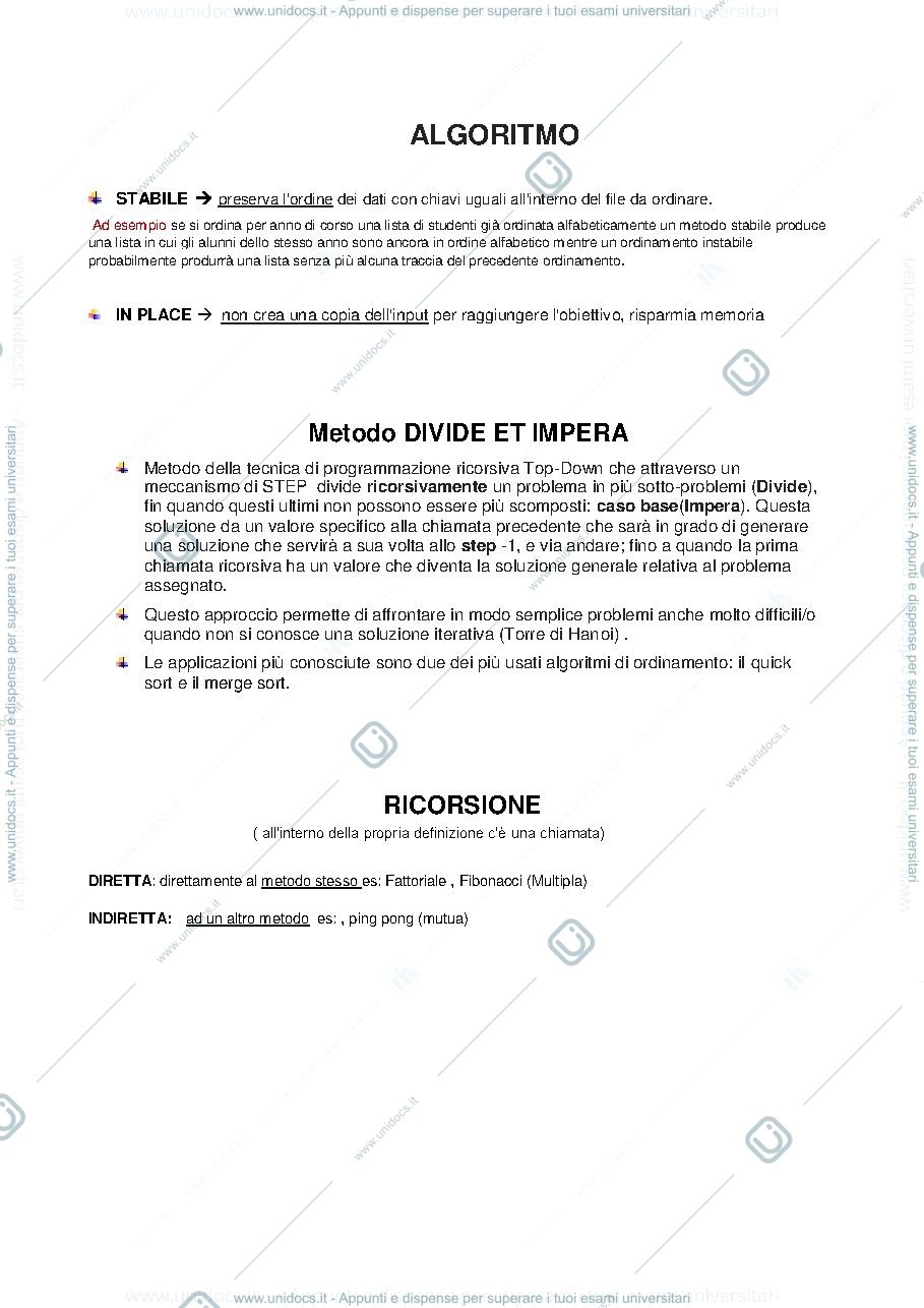 Anteprima pagina 1 — ALGORITMI