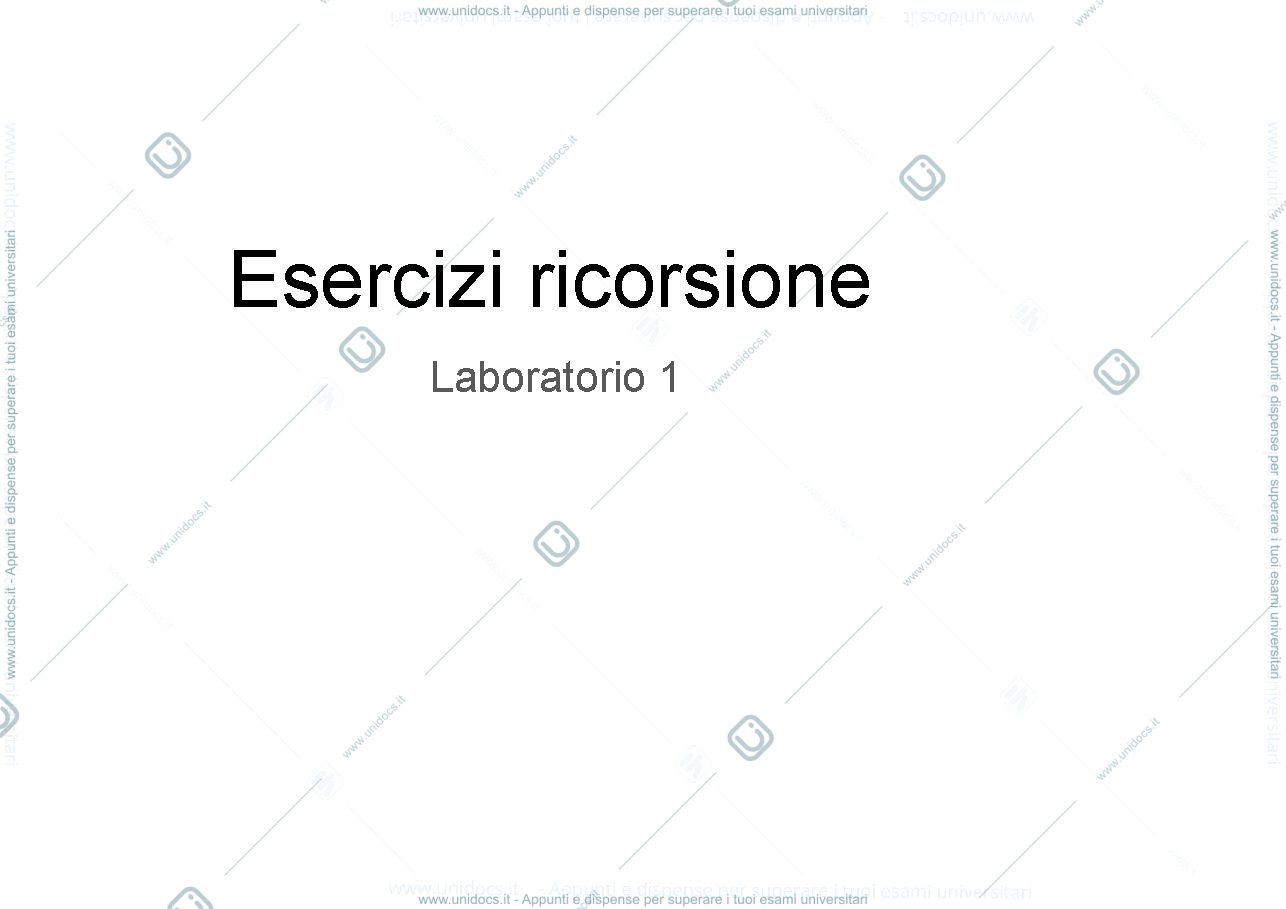 Anteprima pagina 1 — Esercizi di Lab-1 ricorsione