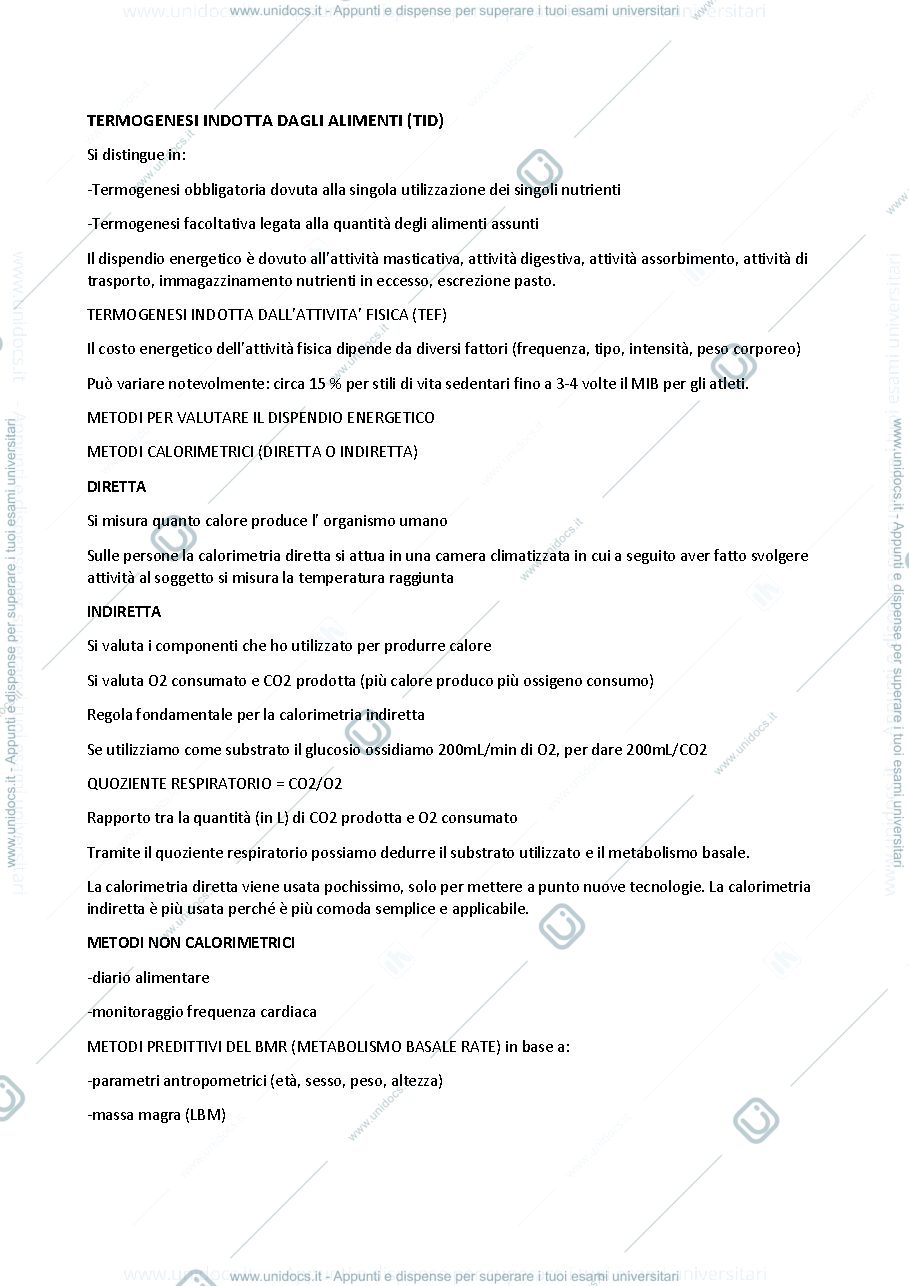 Anteprima pagina 4 — riassunti alimentazione e nutrizione umana