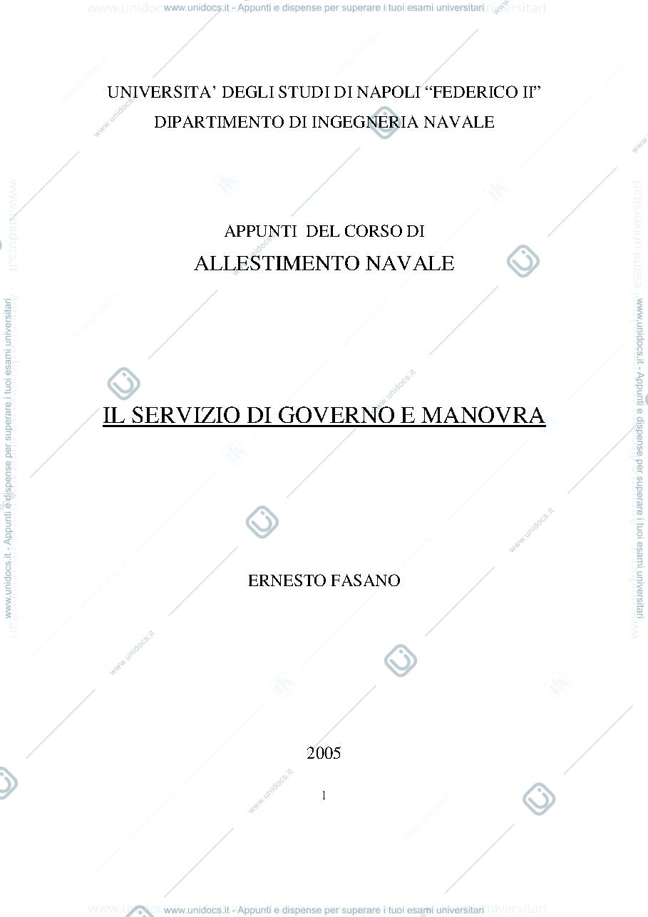 Anteprima pagina 1 — IL SERVIZIO DI GOVERNO E MANOVRA