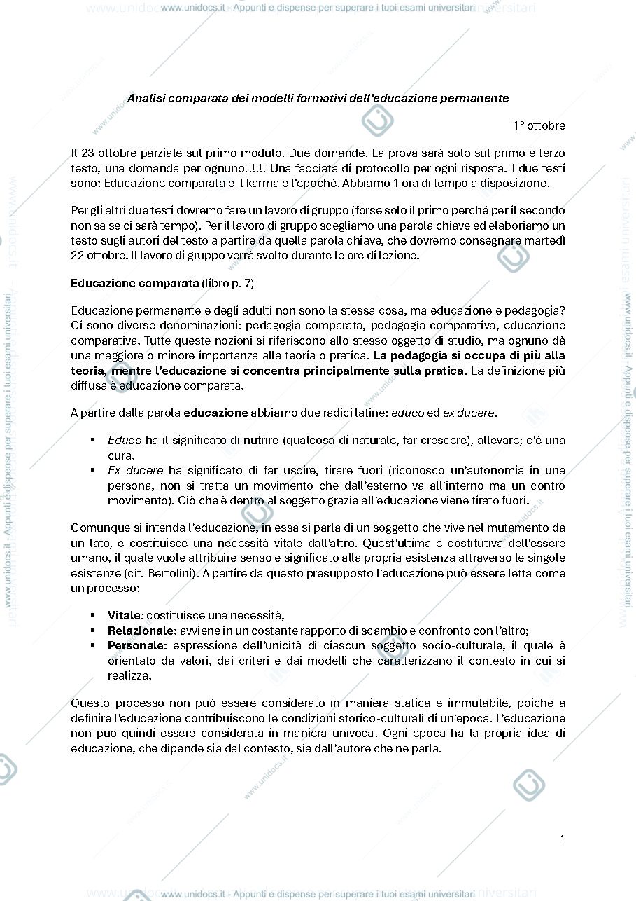Anteprima pagina 1 — Analisi comparata
