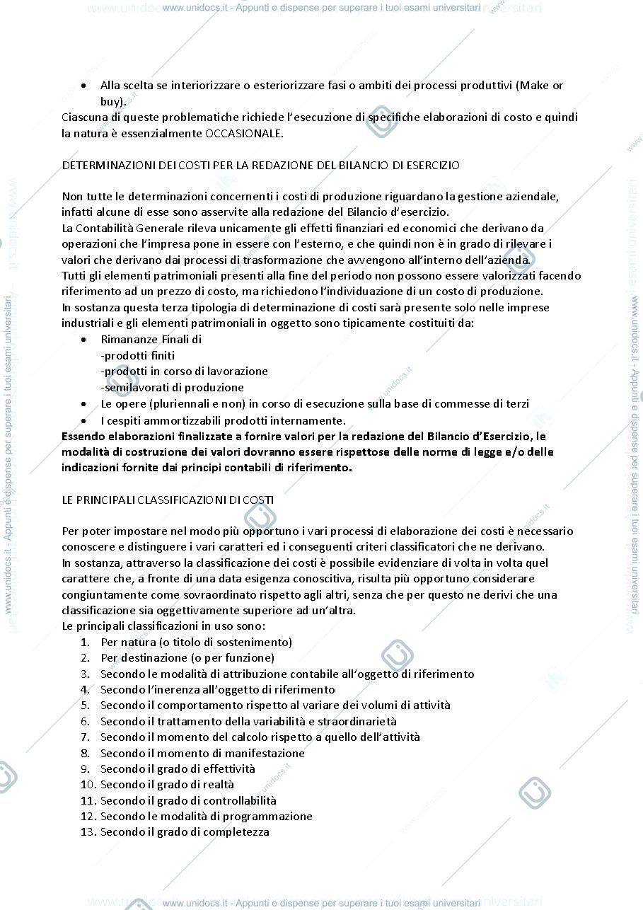 Anteprima pagina 3 — Contabilità Analitica e Analisi dei Costi (riassunto libro)
