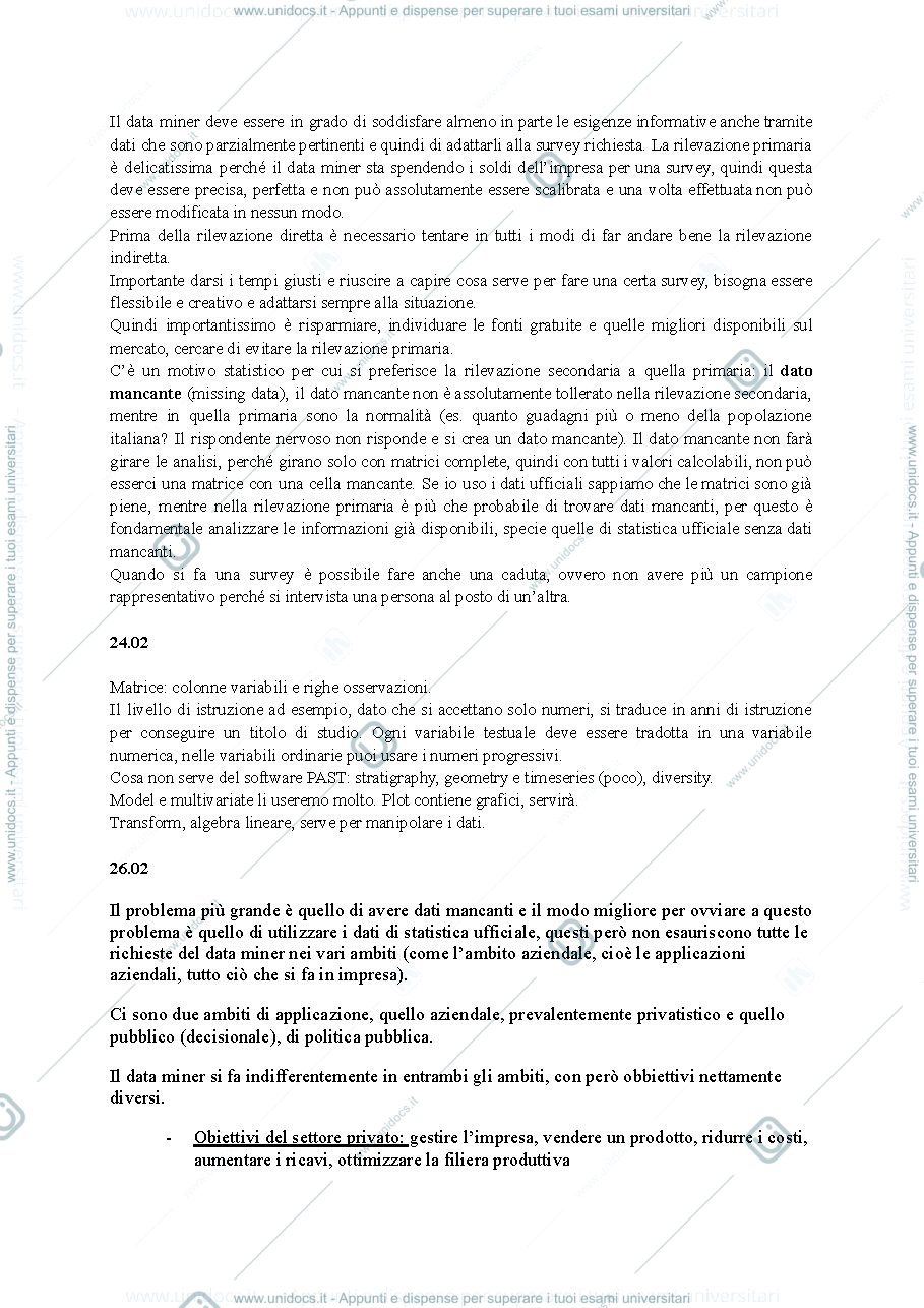 Anteprima pagina 4 — Analisi dei dati e data mining 