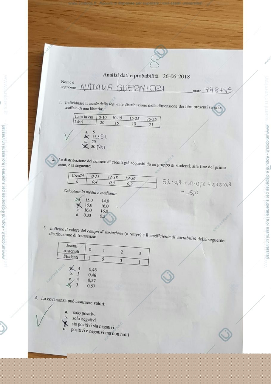 Anteprima pagina 1 — Prove esame