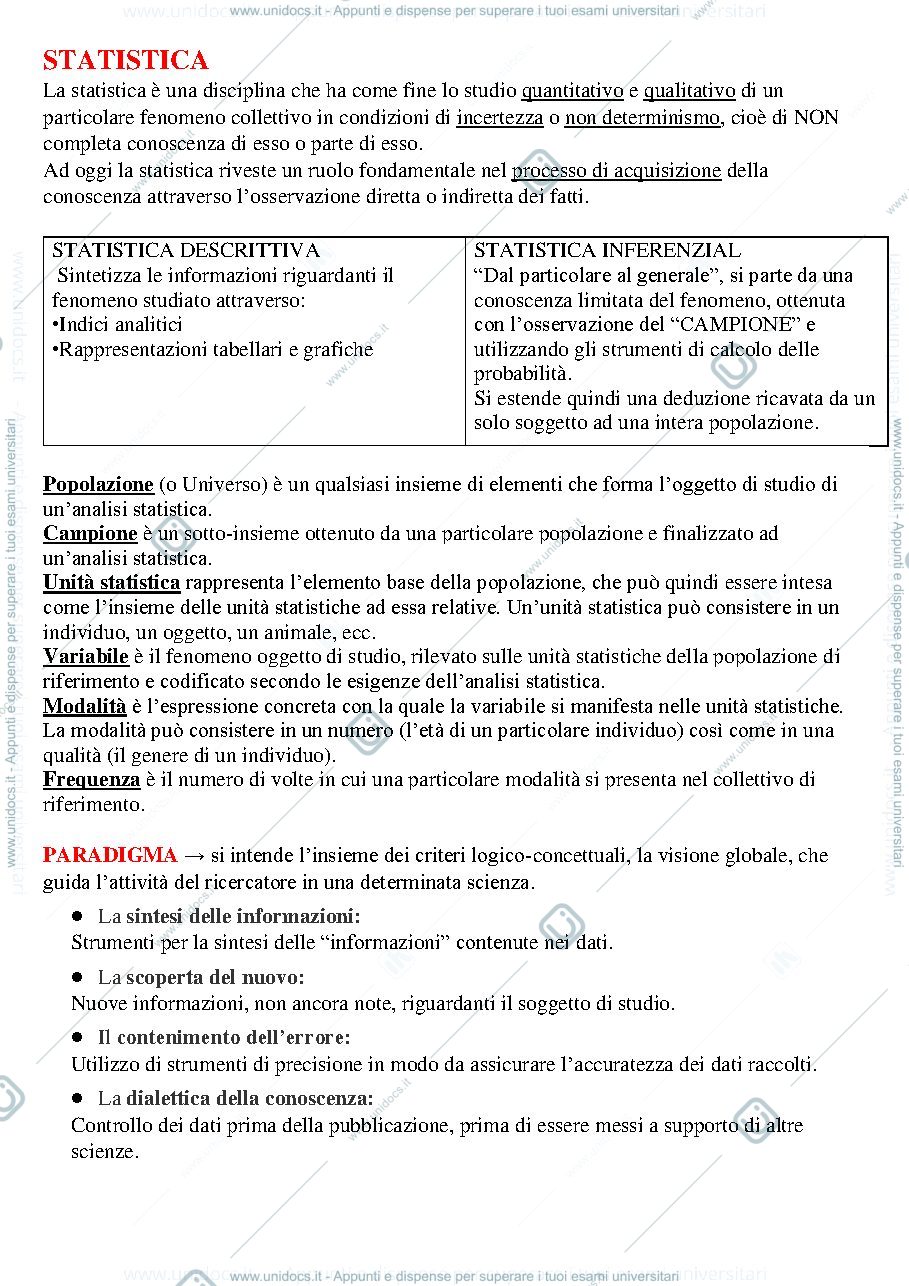Anteprima pagina 1 — STATISTICA
