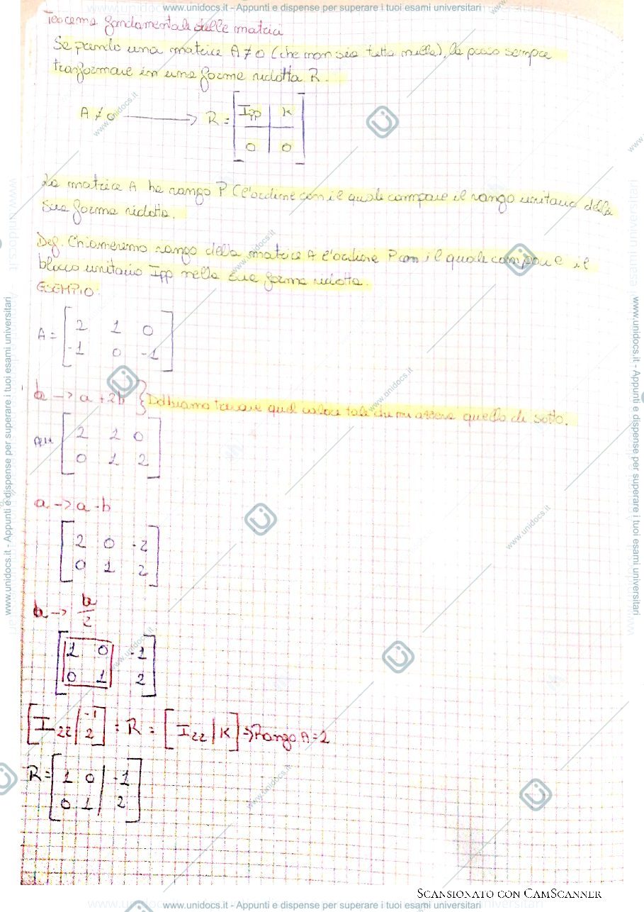 Anteprima pagina 2 — Teoremi della matrici e dei determinanti
