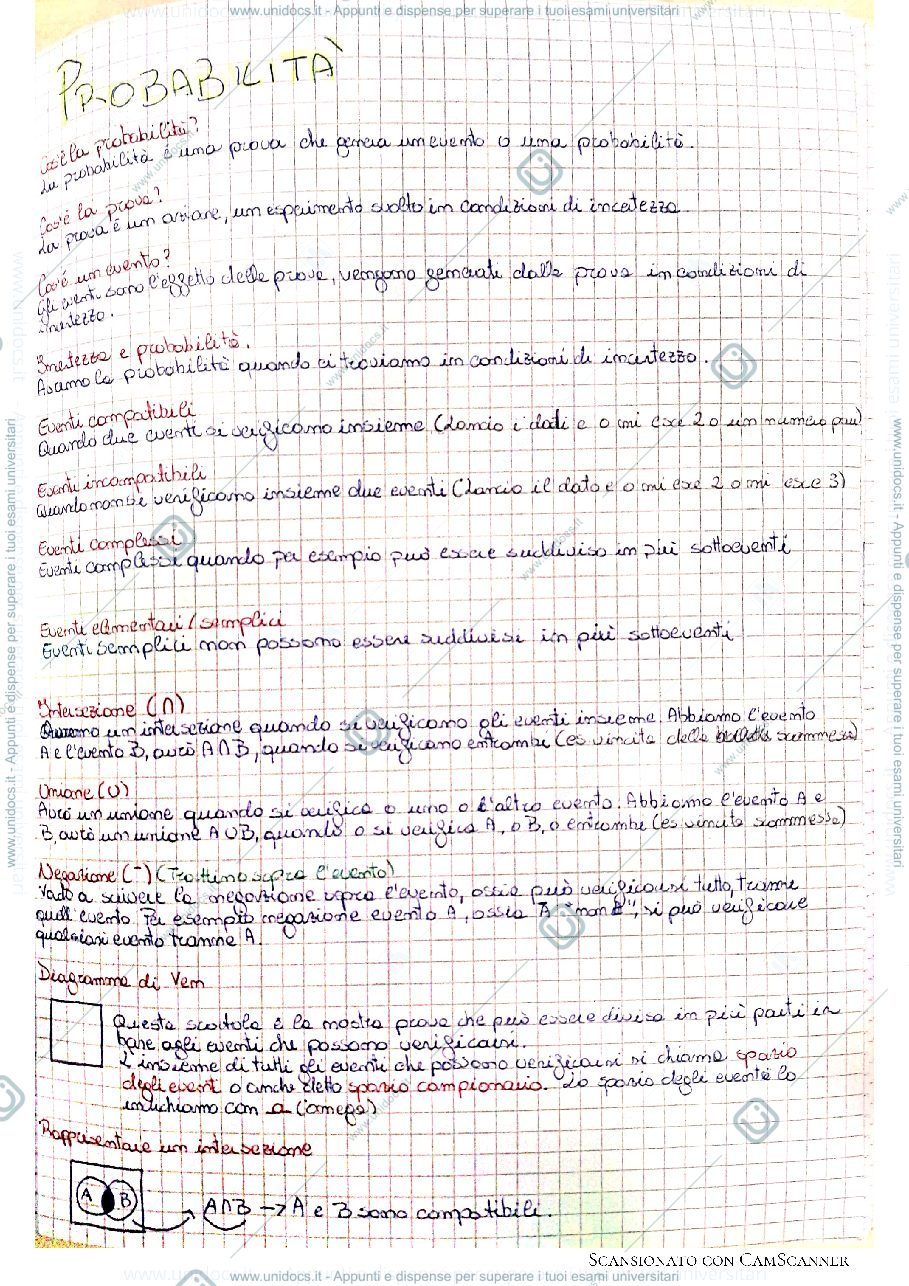 Anteprima pagina 1 — La probabilità