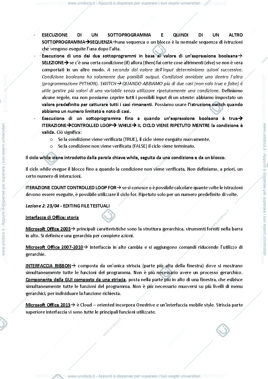 Anteprima pagina 2 — Appunti Abilità informatica progredita