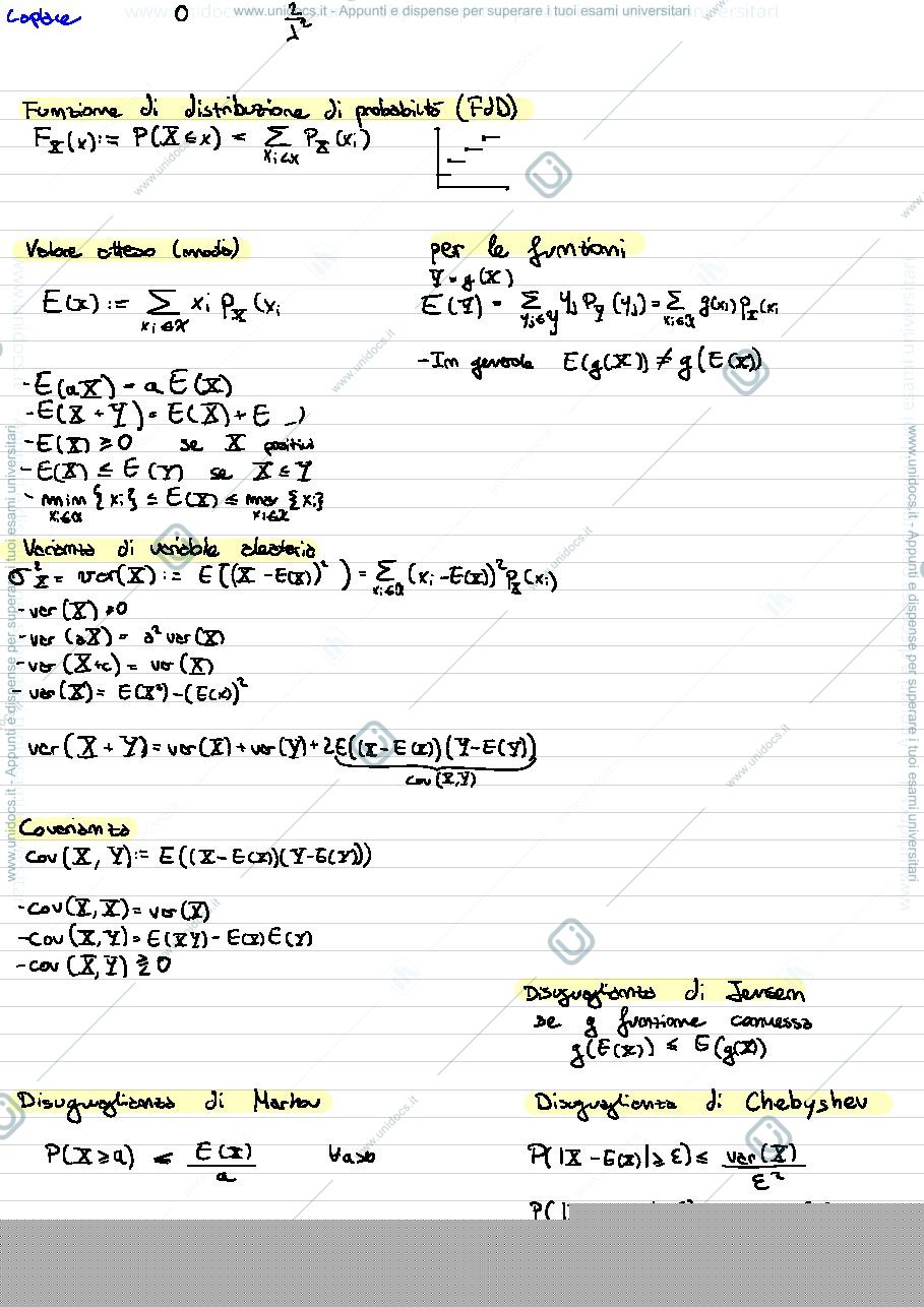 Anteprima pagina 2 — Formulario Calcolo delle probabilità/analisi dei dati