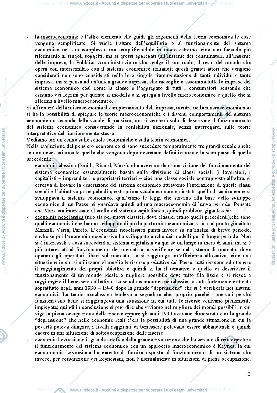 Anteprima pagina 3 — Riassunti dal mercato e l'impresa alle interazioni tra le variabili macroeconomiche