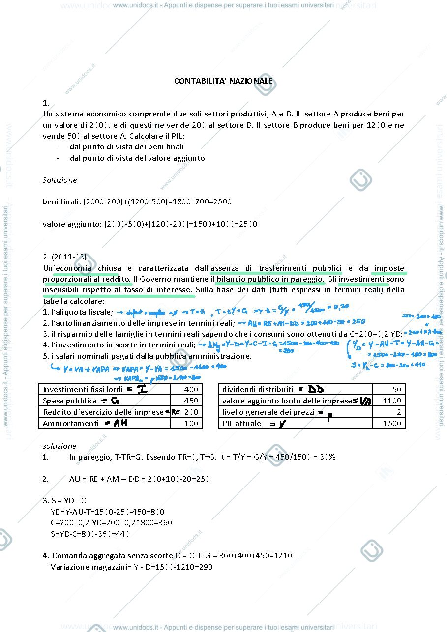 Anteprima pagina 1 — Esercizi contabilità 