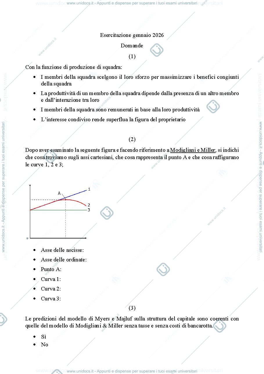 Anteprima pagina 1 — Esercitazione gennaio 2026_testo e soluzioni